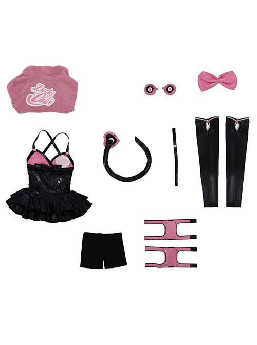 Tekken 7 Lucky Chloe Halloween Cosplay Costume Set Without Headphone