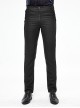 Twill Suit Material Side Pocket Floral-Shaped Webbing Black Gothic Pants