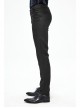 Twill Suit Material Side Pocket Floral-Shaped Webbing Black Gothic Pants
