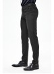 Twill Suit Material Side Pocket Floral-Shaped Webbing Black Gothic Pants