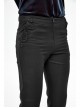 Twill Suit Material Side Pocket Floral-Shaped Webbing Black Gothic Pants