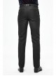 Twill Suit Material Side Pocket Floral-Shaped Webbing Black Gothic Pants