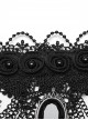 Black Exquisite Lace Overlapping Front Center Carved Gemstone Pendant Decoration Gothic Style Dual Purpose Necklace