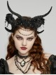 Personalized Black Three Dimensional Devil Horns With Exquisite Applique Gothic Style Headdress