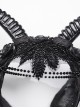 Personalized Black Three Dimensional Devil Horns With Exquisite Applique Gothic Style Headdress