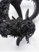 Personalized Black Three Dimensional Devil Horns With Exquisite Applique Gothic Style Headdress