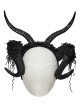 Personalized Black Three Dimensional Devil Horns With Exquisite Applique Gothic Style Headdress