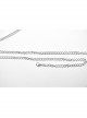 Black And Silver Skull Spike Pendant Extended Metal Chain And Cross Embellished Punk Tassel Chest Chain