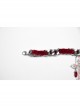 Vintage Red And Silver Metal Chain Cross With Velvet Ribbon Exquisite Gothic Style Exquisite Tassel Necklace