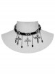 Vintage Black And Silver Metal Chain Cross With Velvet Ribbon Exquisite Gothic Style Exquisite Tassel Necklace