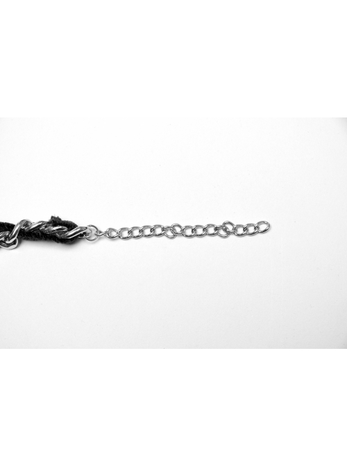 Vintage Black And Silver Metal Chain Cross With Velvet Ribbon Exquisite Gothic Style Exquisite Tassel Necklace