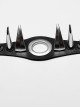 Exaggerated Black Artificial Leather Splicing Atmospheric Metal Rivet Punk Style Hollow Necklace