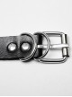 Exaggerated Black Artificial Leather Splicing Atmospheric Metal Rivet Punk Style Hollow Necklace