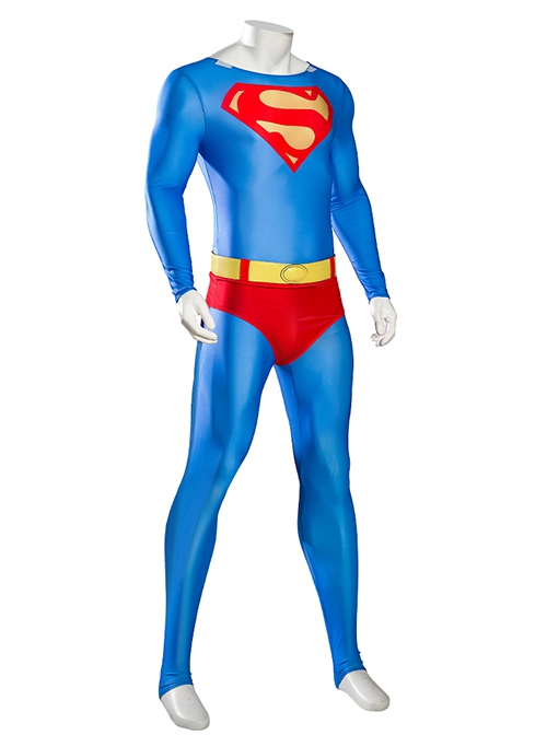 Superman 1978 Jeff East Version Battle Suit Halloween Cosplay Costume Bodysuit Without Shorts And Belt