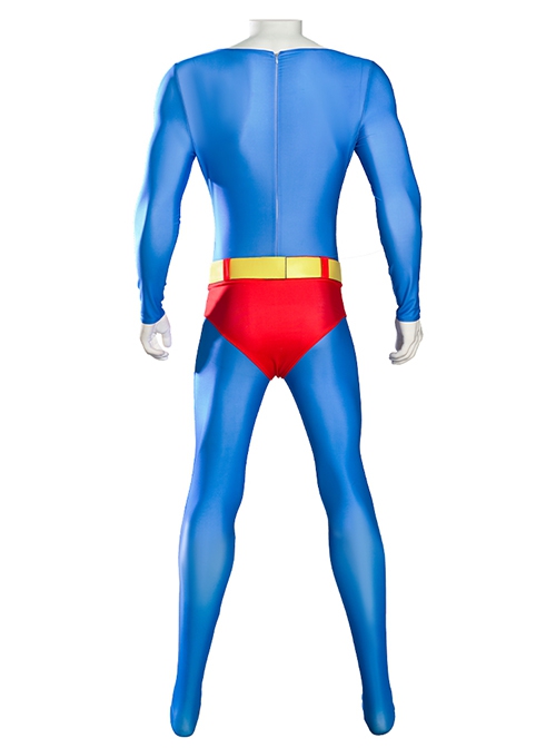 Superman 1978 Jeff East Version Battle Suit Halloween Cosplay Costume Bodysuit Without Shorts And Belt