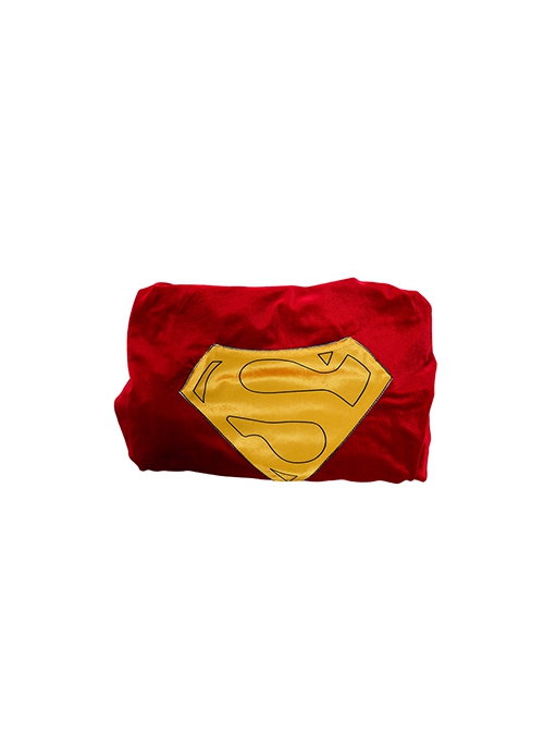 Superman 1978 Jeff East Version Battle Suit Halloween Cosplay Costume Red Cloak