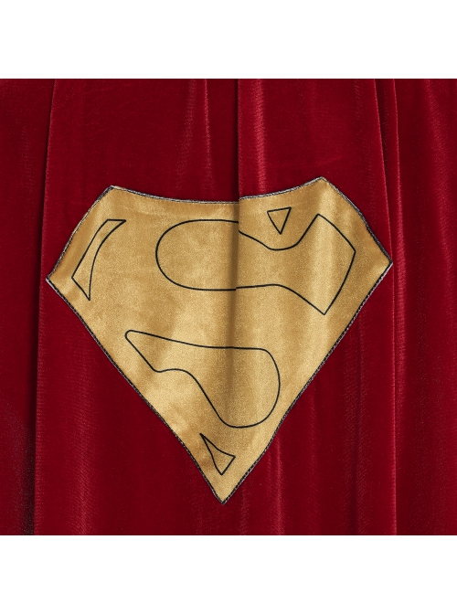Superman 1978 Jeff East Version Battle Suit Halloween Cosplay Costume Red Cloak
