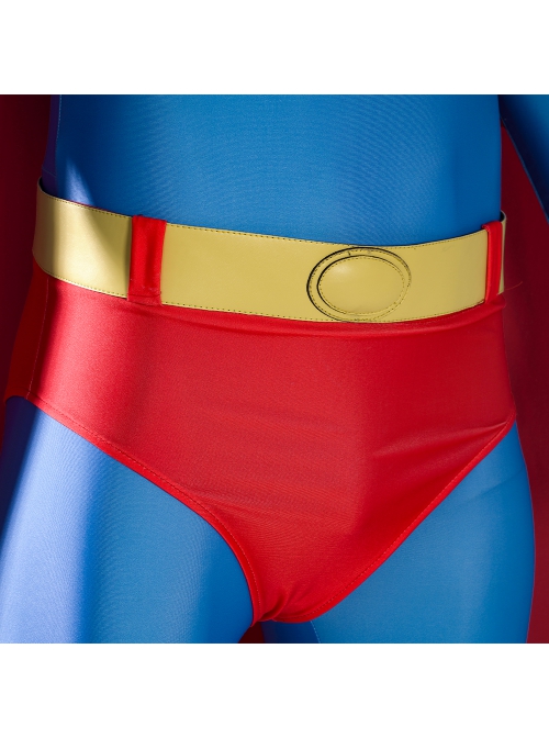 Superman 1978 Jeff East Version Battle Suit Halloween Cosplay Costume Red Shorts