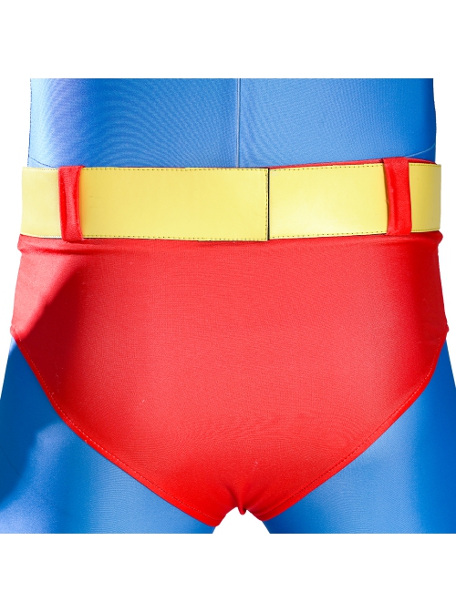 Superman 1978 Jeff East Version Battle Suit Halloween Cosplay Costume Red Shorts