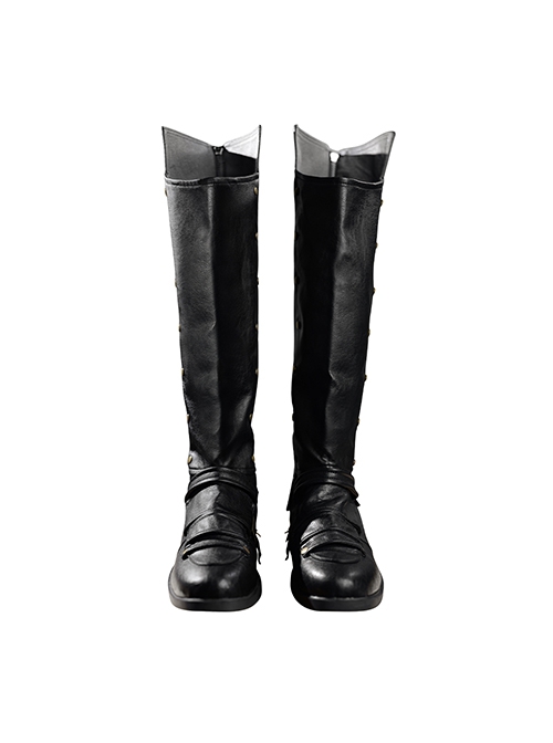 Final Fantasy VII Youth Sephiroth Shinra Formal Uniform Halloween Cosplay Accessories Black Boots