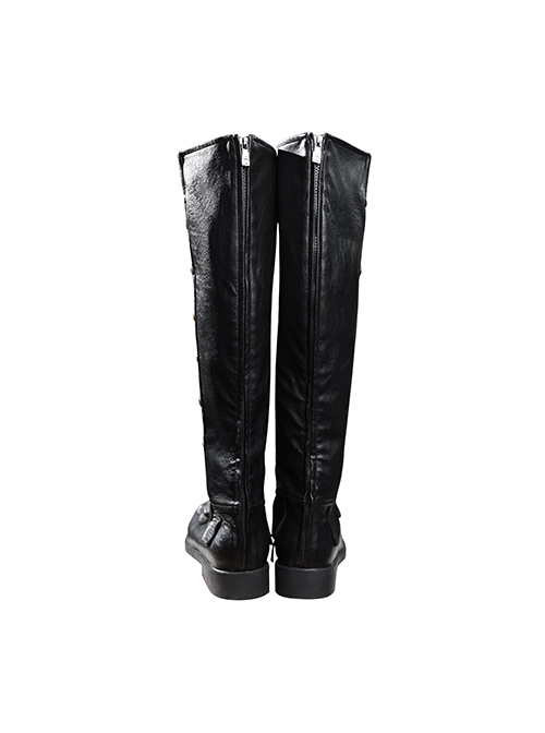 Final Fantasy VII Youth Sephiroth Shinra Formal Uniform Halloween Cosplay Accessories Black Boots