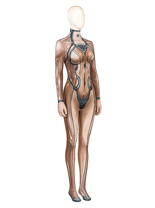 Game Stellar Blade Eve Skin Suit Halloween Cosplay Costume Printed Bodysuit