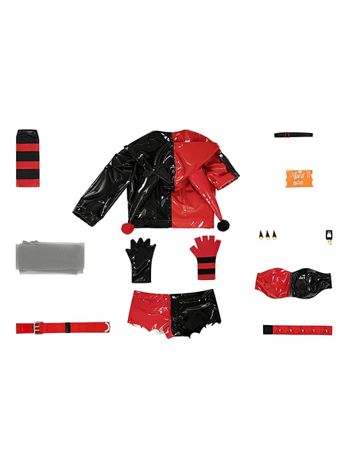 Suicide Squad Isekai Harley Quinn Halloween Cosplay Costume Set Without Boots