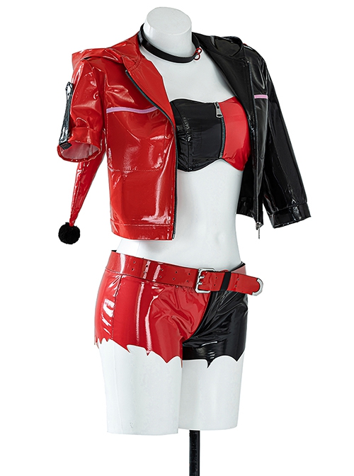 Suicide Squad Isekai Harley Quinn Halloween Cosplay Costume Set Without Boots