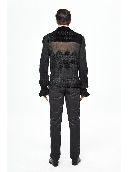 Basic Jacquard Diagonal Pocket Three-Dimensional Webbing Black Gothic Pants