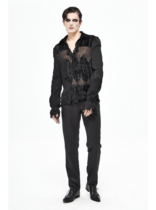 Basic Jacquard Diagonal Pocket Three-Dimensional Webbing Black Gothic Pants