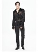 Basic Jacquard Diagonal Pocket Three-Dimensional Webbing Black Gothic Pants
