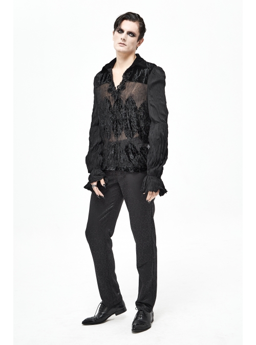 Basic Jacquard Diagonal Pocket Three-Dimensional Webbing Black Gothic Pants