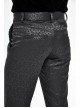 Basic Jacquard Diagonal Pocket Three-Dimensional Webbing Black Gothic Pants