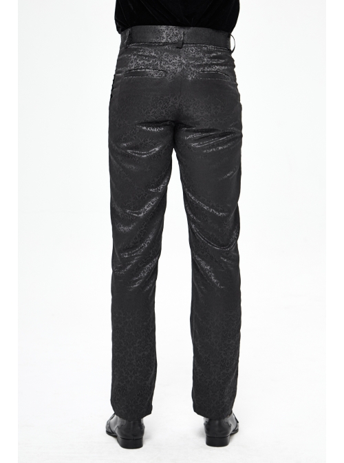 Basic Jacquard Diagonal Pocket Three-Dimensional Webbing Black Gothic Pants