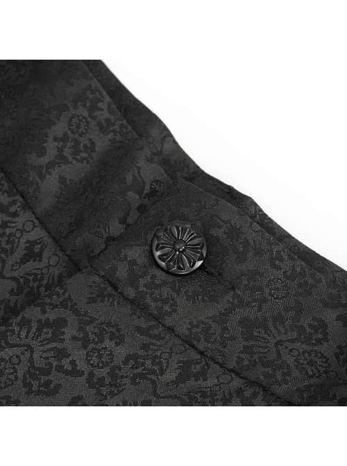 Basic Jacquard Diagonal Pocket Three-Dimensional Webbing Black Gothic Pants