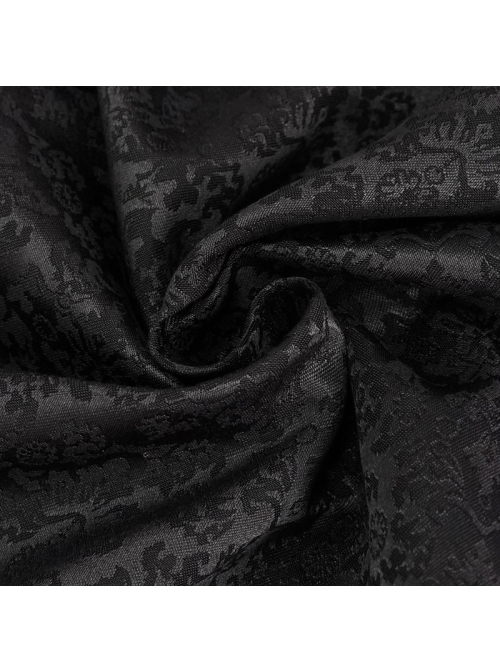 Basic Jacquard Diagonal Pocket Three-Dimensional Webbing Black Gothic Pants