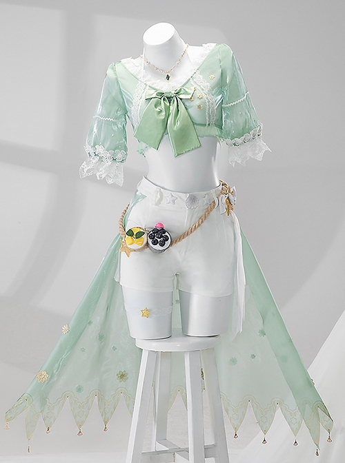 Game Identity V Demi Bourbon Barmaid Sea Salt Mocktail Halloween Cosplay Costume Full Set