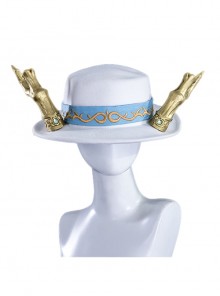 Game Identity V White Guard The Soul Of Umbrella Under The Truth Halloween Cosplay Accessories White Embroidered Hat
