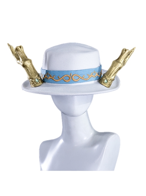 Game Identity V White Guard The Soul Of Umbrella Under The Truth Halloween Cosplay Accessories White Embroidered Hat