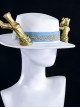 Game Identity V White Guard The Soul Of Umbrella Under The Truth Halloween Cosplay Accessories White Embroidered Hat