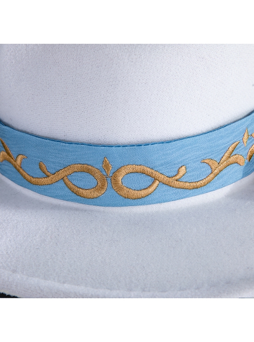 Game Identity V White Guard The Soul Of Umbrella Under The Truth Halloween Cosplay Accessories White Embroidered Hat
