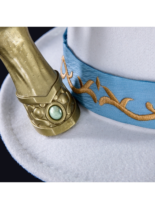Game Identity V White Guard The Soul Of Umbrella Under The Truth Halloween Cosplay Accessories White Embroidered Hat