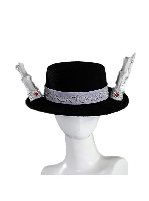 Game Identity V Black Guard The Soul Of Umbrella Under The Truth Halloween Cosplay Black Embroidered Hat