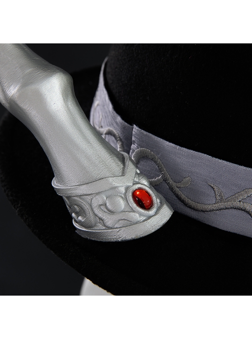 Game Identity V Black Guard The Soul Of Umbrella Under The Truth Halloween Cosplay Black Embroidered Hat