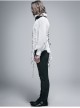 White Chiffon Rose Bow Tie Irregular Flounces Long Sleeves Dovetail Hem Lace-Up Gothic Shirt