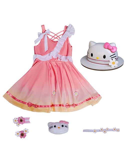 Game Honor Of Kings Xiao Qiao HelloKitty Skin Halloween Cosplay Costume Full Set