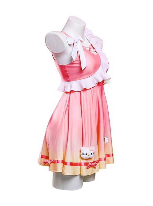 Game Honor Of Kings Xiao Qiao HelloKitty Skin Halloween Cosplay Costume Full Set