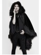 Lace Decorated Gothic Velvet Long Fur Warm Fleece Black Cloak