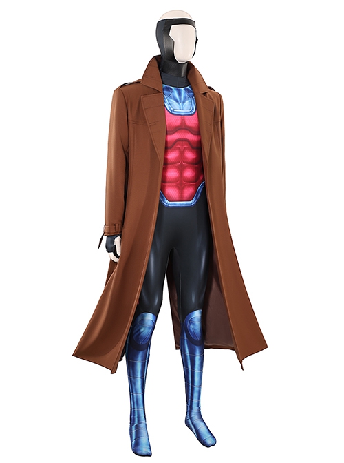 X-MEN 97 Gambit Remy Etienne LeBeau Bodysuit Halloween Cosplay Costume Set Without Shoes
