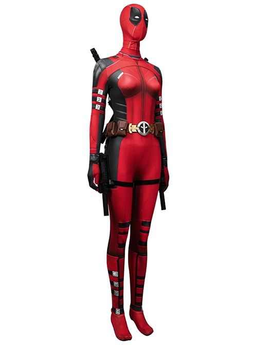 Deadpool & Wolverine Female Deadpool Regular Edition Bodysuit Halloween Cosplay Costume Set Without Prop Swords Without Prop Guns
